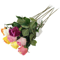Fleurs artificielles de haute qualité en gros, roses à tiges simples multicolores pour la décoration de la maison et les arrangements floraux de mariage