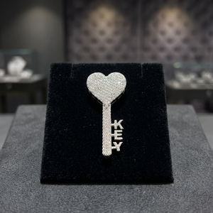 Colgante de Moissanita con Engaste de Garra en Forma de Corazón, Color Plata, con Micro Pavé, Chapado en Oro Rosa/Oro, Joyería de Regalo para Mujer - Product Image 1