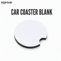 Supports de tasses de voiture vierges pour sublimation 70mm en MDF, logo personnalisé, certifiés CARB P2 REACH EN 71, OEM ODM MDFSUB