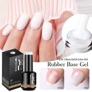 BORN PRETT Milky White Light Color Base Coat Gel Polish Nail Products 2024 HEMA Free Odorless Resin Thick Rubber Base For Nails