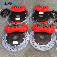 Kit Rem Cakram Besar 2 Bagian BBK 4 6 Piston Warna Kustom Anti Debu Performa Rendah untuk Tesla Model 3