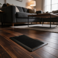 Nouveau produit en gros : Grille de ventilation rectangulaire noire peinte par pulvérisation 6 x 12 pour sortie d'air conditionné