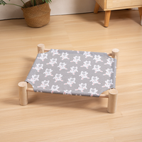 Abnehmbares Holz-Katzen- und Hundebett Sommer-Kühlbett Atmungsaktives 2-in-1 Flauschiges Niedliches Welpenbett