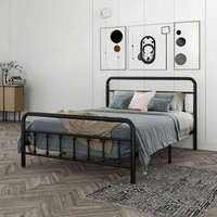 Cadre de Lit en Métal Grand Format de Luxe de Haute Qualité, Lit en Fer Intelligent, Meubles de Chambre pour Maison Moderne et Hôtel, Parure de Lit Incluse