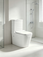 WC monobloc moderne en céramique avec siphon de pompage, forte puissance de chasse, fonctionnement silencieux, fermeture lente, désodorisant, grande capacité pour cuisine