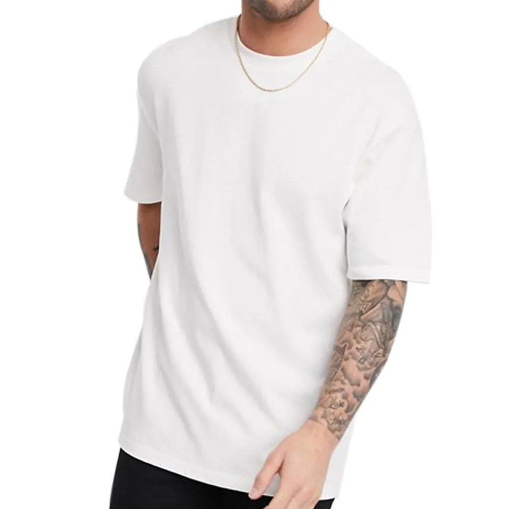 High Quality Loose 230gsm 100% Cotton Tshirts Oversized Custom Logo Plain Mens Blank T Shirt