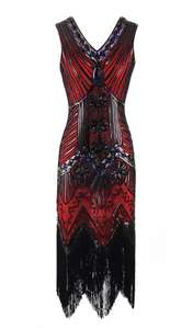 New Women <strong>Plus</strong> <strong>Size</strong> 4xl Sequin Paisley <strong>Flapper</strong> Tassel Glam Party Cocktail Evening <strong>Dresses</strong> - Product Image 5