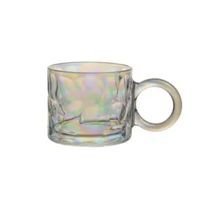 Taza de jugo de hotel de whisky de alta calidad, tazas de vidrio de barra, taza de vidrio vintage de oreja grande de cristal personalizada, 230ml