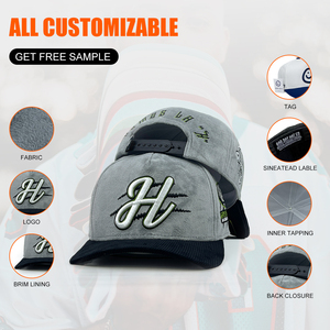 ODM OEM Hat Biểu Tượng Tùy Chỉnh 5 Tấm Gorras Có Thể Điều Chỉnh 3D Thêu Da Lộn Mũ Bóng Chày - Product Image 6