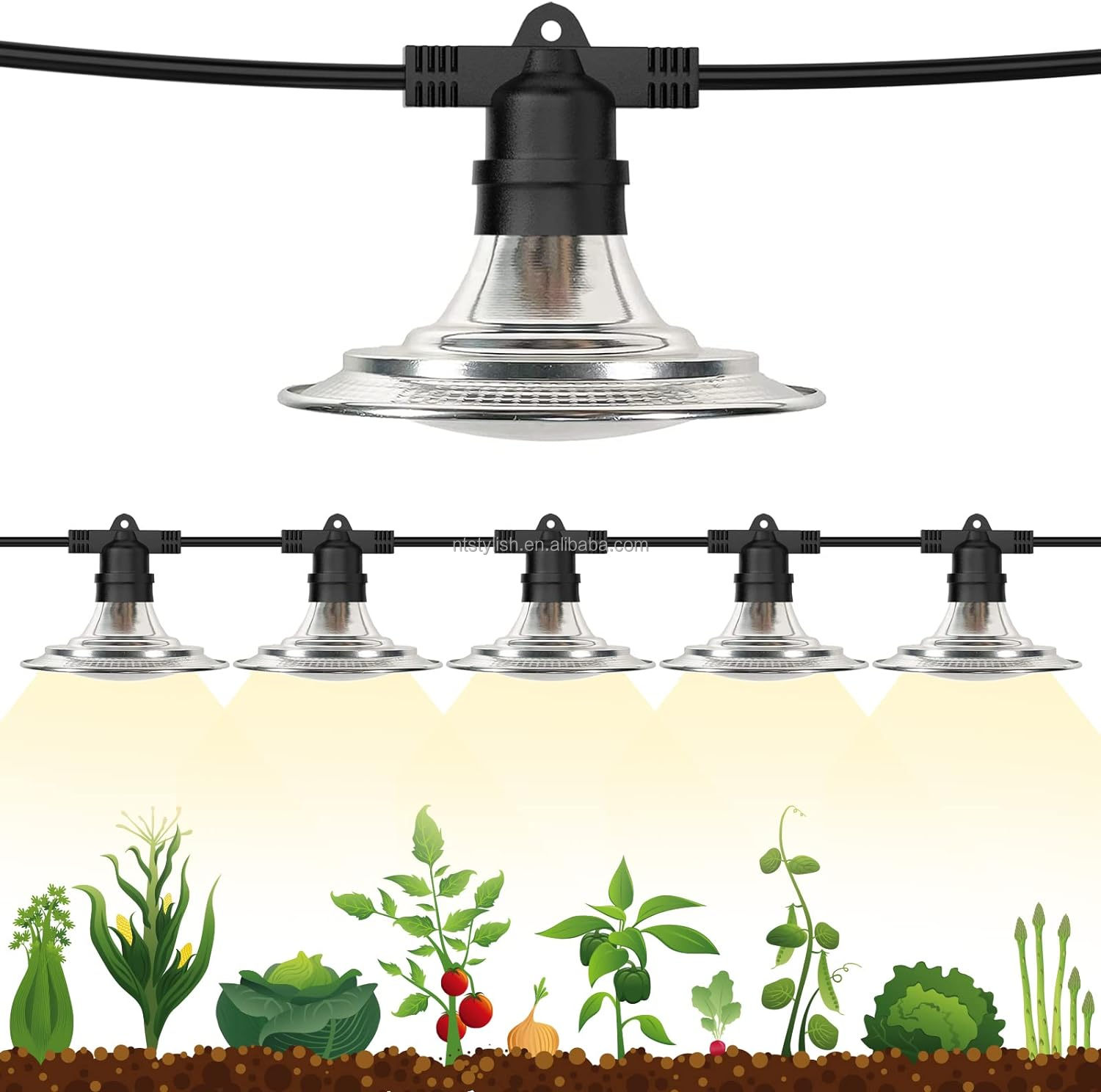 IP65 Full-Spectrum LED Grow Light for Indoor Plants - 21.3ft String Lights,  Promotes Flower Bud Growth, 3-Year Warranty