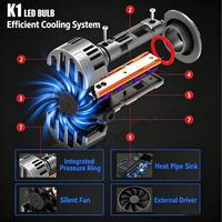 Phares LED de voiture SunRise K1 H7 12V/24V 130W 12000LM 6500K IP67 étanches, tubes en cuivre, Canbus Plug and Play, ajustement universel