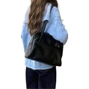 Sac fourre-tout rétro pour femme, à porter à l'épaule, grande capacité, doublure en PU, fermeture éclair, toutes saisons - Product Image 5