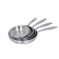 Ensemble de poêles à frire en acier tri-couches pour cuisine commerciale avec logo personnalisé, utilisation générale pour gaz et induction