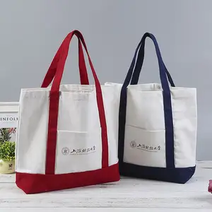 2023 venta al por mayor de logotipo personalizado de compras de algodón bolsa de lona bolsa de hombro bolsa de compras con cuerda de algodón han