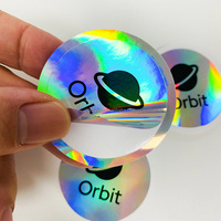 Autocollant holographique laser arc-en-ciel imperméable et résistant aux UV, étiquette personnalisée découpée à la forme, logo brillant, autocollant holographique