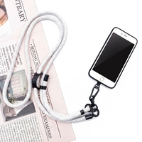 Cordon de téléphone tendance 8 mm, sangle tour de cou réglable 150 cm, boucle en alliage de zinc, glissière en cuir antidérapante, patch logo personnalisé
