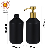 Distributeur de savon en plastique écologique de 500 ml avec logo personnalisé et tête de pompe en métal pour les marques de cosmétiques et de soins de la peau