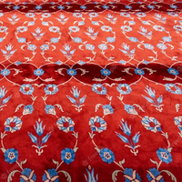 Tapis de prière imprimé en nylon ignifuge, tapis de mosquée rouge, design islamique classique, tapis musulman, tapis mural, tapis d'église