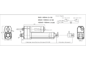 Sử dụng ngoài trời IP67 4000N tuyến tính điện Thiết bị truyền động với Worm Gear Lock cho xe gắn hệ thống - Product Image 4