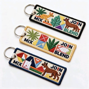 Gran oferta llavero con logotipo bordado personalizado llavero promocional con diseño único artículo caliente para mosquetones - Product Image 5