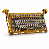 Clavier mécanique GravaStar Mercury Pro jaune, effet usé, 75 %, corps en aluminium bionique artisanal, clavier de jeu