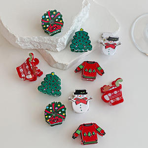 Nuevos Accesorios de Navidad para el Cabello de Moda Elegantes Horquillas de Cristal y Pasadores con Diseño de Dibujos Animados de Santa Claus - Product Image 4