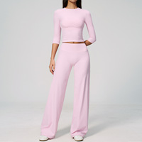 Ensemble de 2 pièces de vêtements de yoga haut de gamme pour femmes, pantalon taille haute, ensemble de sport d'extérieur pour femmes