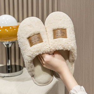 Pantuflas de Moda de Algodón Cálido para Mujer, Diseño Nuevo, Pantuflas de Lujo Peludas con Estampado, Pantuflas para el Hogar - Product Image 4