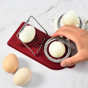 เครื่องตัดไข่สแตนเลสคุณภาพสูงแบบ2-in-1เครื่องตัดพลาสติกรูปดอกไม้แม่พิมพ์แบ่งเนื้ออาหารกลางวันอุปกรณ์ในครัว - Product Image 5