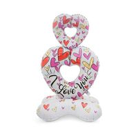 Amour ours Base 4D feuille d'aluminium ballon debout proposition Confession saint valentin feuille ballon