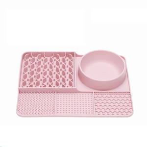 Tapis interactif pour animaux <span class=keywords><strong>de</strong></span> compagnie à 5 compartiments, motif <span class=keywords><strong>beurre</strong></span>, yaourt, <span class=keywords><strong>cacahuète</strong></span>, avec gamelle d'eau en acier inoxydable - Product Image 2