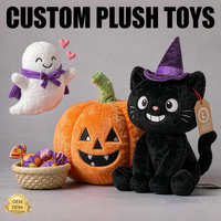 Jouets en peluche d'Halloween personnalisés OEM ODM, fantômes, citrouilles, chats noirs, sorcières, poupées en peluche en gros
