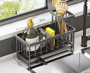 Dispenser sapone in acciaio inox a prova di ruggine lavello contenitore di spugna per lavello da cucina Organizer - Product Image 2
