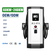 Chargeur EV commercial OEM ODM 60 kW-240 kW, station de charge rapide DC pour véhicules électriques avec écran tactile 7 pouces, pour lieu de travail, grand garage