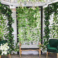 Guirnalda de Plantas Artificiales de Seda para Colgar en la Pared, Decoración de Plantas Verdes, Cesta Colgante de Pared, Paquete de 9 Tallos, Ideal para Bodas y Navidad