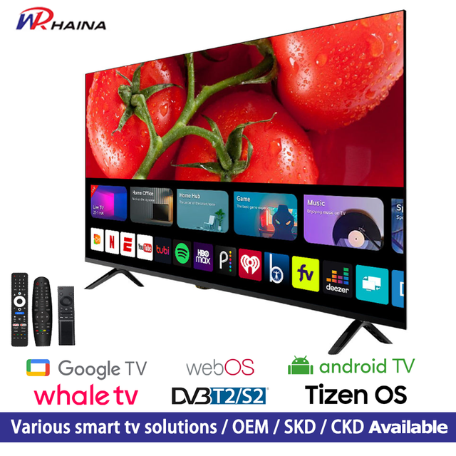 HAINA Oem Television B2B Market 65 75 85 Inch 4K UHD QLED Smart TV with Android 15 OS