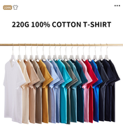 Promotion de haute qualité publicité 100% coton 220G Logo personnalisé t-shirt blanc uni poids lourd t-shirt hommes t-shirts