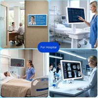 Monitor Touch Screen Medicale da 21,5 Pollici con Cornice Bianca Senza Soluzione di Continuità per Carrelli Ospedalieri e Sistemi EHR