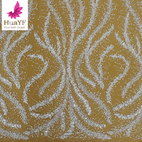 Dernières perles blanches paillettes dentelle perlée tissu perlé pour soirée robe de mariée HY2306-2