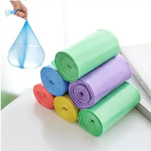 2024 15pcs/roll Disposable Single Color Thick Convenient Cleaning Waste Flat Garbage Bag On Roll Distributor From China