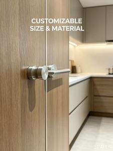 Poignée de porte d'armoire en acier inoxydable 304, taille et matériau personnalisables, design rond, finition unie - Product Image 4