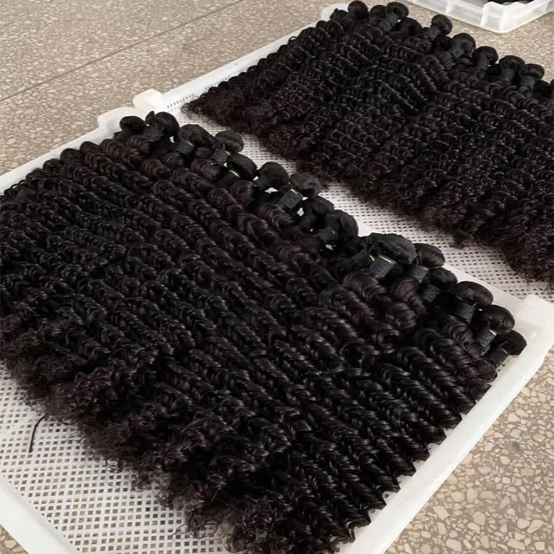 Raw Virgin Malaysian Curly Hair Weaving 9A Deep Wave Human Hair Bundles with Closure Cuticle Aligned Remy Hair Extensions Vendor