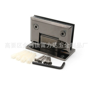 Clip de Vidrio de Acero Inoxidable de 90 Grados, Doble Cara, Negro, Acabado Brillante de Titanio, Diseño Minimalista, Bisagra para Puerta y Ventana - Product Image 2