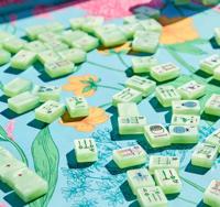 Tuiles de Mahjong en Acrylique Pliables et Portables, Design Perlé Matcha Fait Main