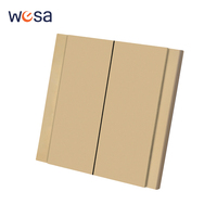 Interruptores y Enchufes de Pared WESA Ultrafinos con Botón Pulsador EU 1/2/3 Vías, Enchufe de Alimentación de 1 Vía, Combinación Libre, Diseño Moderno de Lujo