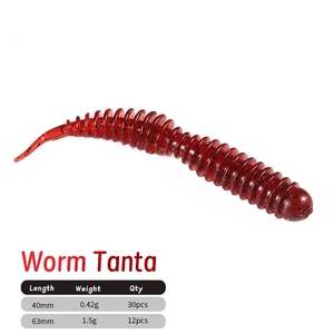 Hochwertiger 40-63mm Tanta PVC Wiggling Worm Sinking Swimbait für Süßwasser Salzwasser Mandarinenbarsch Bass Forelle Angelzubehör - Product Image 6