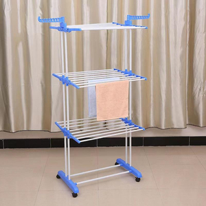 SANIPRO Tendedero <span class=keywords><strong>de</strong></span> <span class=keywords><strong>Ropa</strong></span> Barato, Doble Barra, Plegable, Telescópico, Tipo Ala, con Estantes para Zapatos - Product Image 5