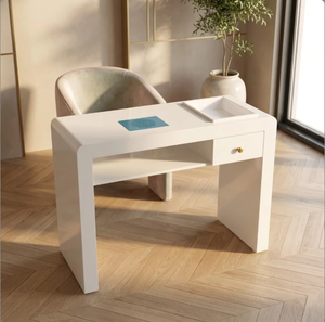 Table de manucure blanche moderne avec collecteur de poussière pour ongles, bureau professionnel pour ongles, équipement de salon de beauté et spa, table de maquillage - Product Image 1