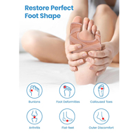 Correcteur d'hallux valgus pour femmes et hommes, redresseur et ajusteur d'orteils respirant, attelle et coussinet de soulagement de l'hallux valgus, séparateur d'orteils gros et petit