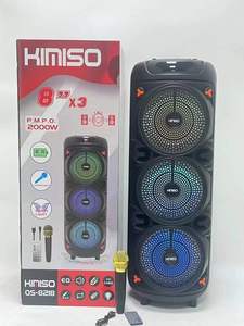 Qs8218 10 inch * 2 ngoài trời di động xe đẩy Loa DJ Hệ thống loa với ánh sáng LED KIMISO không dây loa răng - Product Image 3